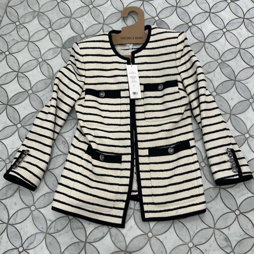 Veronica Beard Foster Striped Dickey Jacket